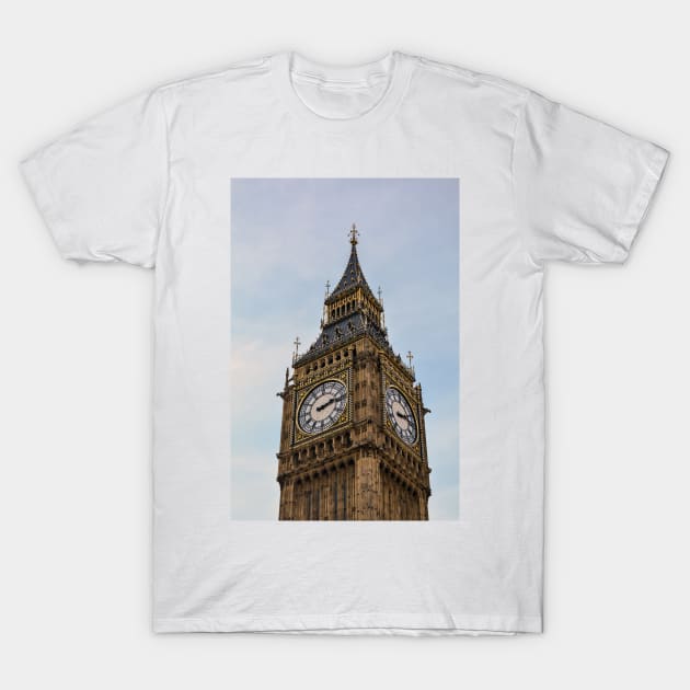 Big Ben against blue and cloudy sky T-Shirt by lena-maximova